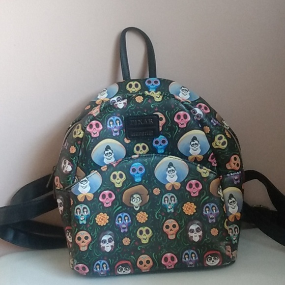 RARE /NEW Disney Pixar Loungefly Coco Sugar Skulls Backpack #Dia de los Muertes - Picture 2 of 6